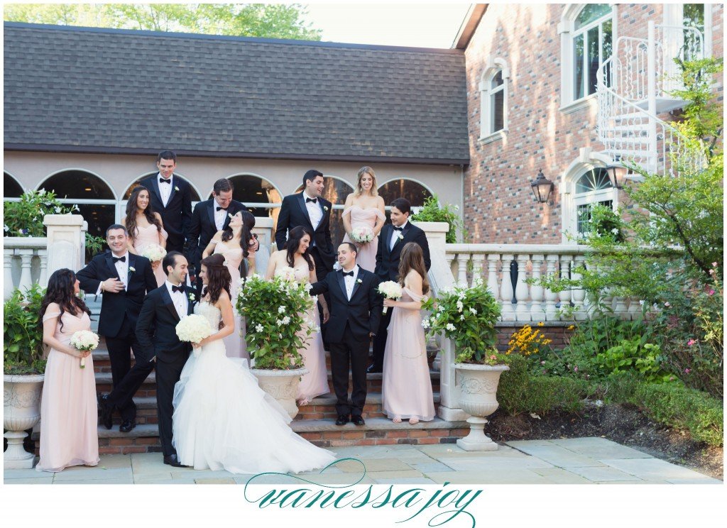 florentine gardens wedding , large bridal party photos
